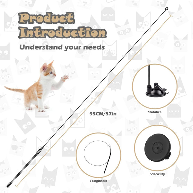 IInteractive Cat Toy 🐦 – Natural Bird Feathers, Manual & Auto Modes