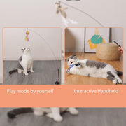 IInteractive Cat Toy 🐦 – Natural Bird Feathers, Manual & Auto Modes