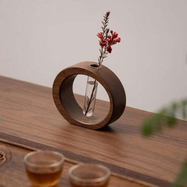 Wooden Hydroponic Vase
