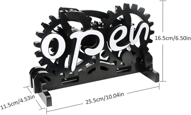 Mechanical Gear Open/Close Sign – Twist to Flip | Buy One Get One Free!