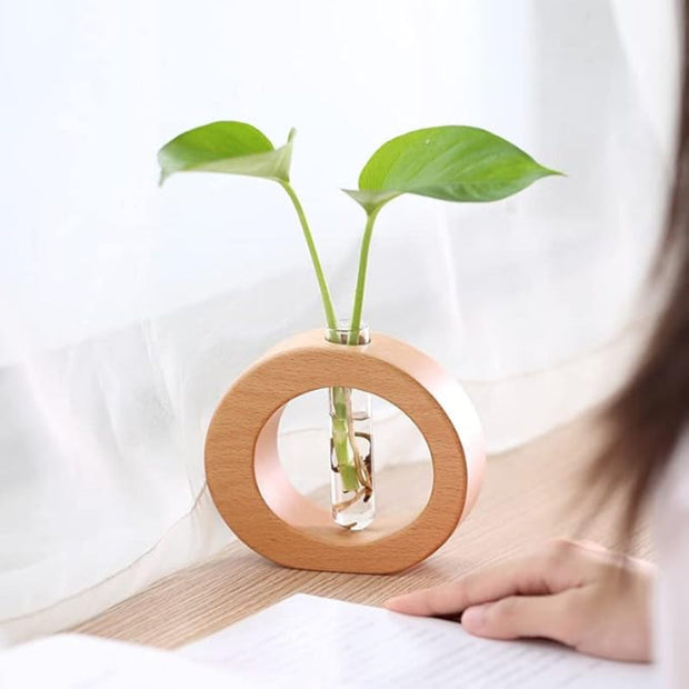 Wooden Hydroponic Vase