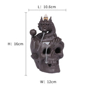 Thrilling Skull & Dragon LED Backflow Incense Burner – Mesmerizing Waterfall Effect – Perfect Halloween Decor