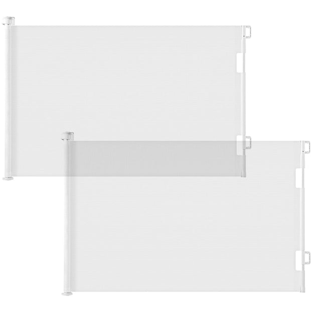 Extra-Wide Retractable Baby & Pet Gate – 55" Mesh Safety Barrier for Stairs, Doorways & More | Tall 33", Indoor/Outdoor Use (White)