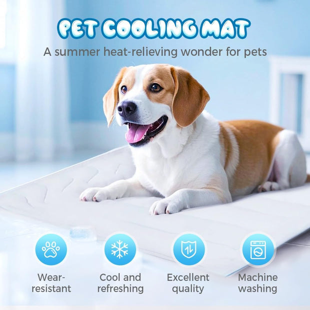 Dog Cooling Mat｜2025 Upgraded Cooling Pad — Keep Your Furry Friend Cool &amp; Comfy All Summer! ❄️🐾