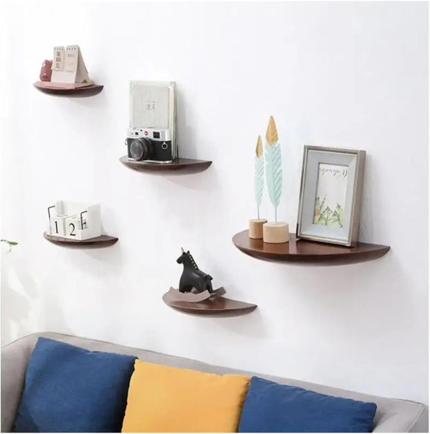 Elevate Your Walls in Style – Modern Half-Moon Floating Shelves for Stunning Wall Decor