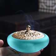 Complete Powder Incense Burner Kit with Censer & Art Mold Press Tools – Elegant Gift Box Set for Yoga, Meditation & Relaxation (Blue)