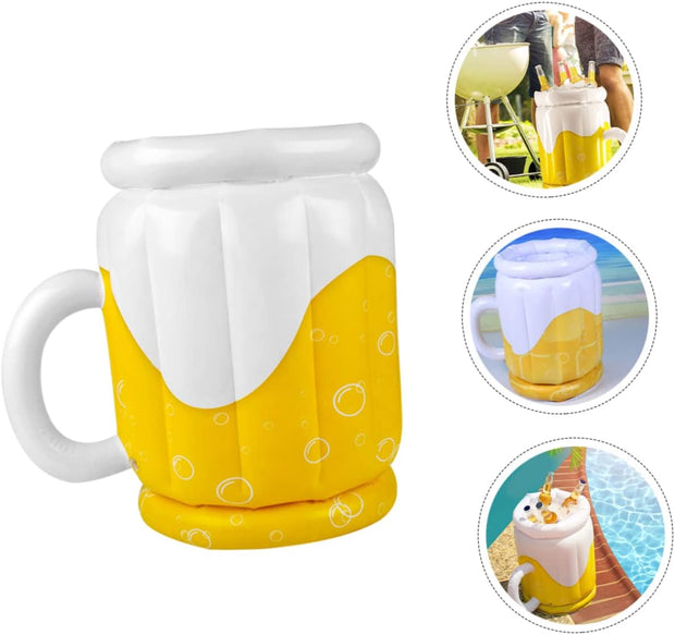 🍻Inflatable Beer Mug Cooler – Chill &Party Anywhere! 🎉