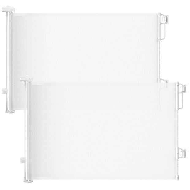 Extra-Wide Retractable Baby & Pet Gate – 55" Mesh Safety Barrier for Stairs, Doorways & More | Tall 33", Indoor/Outdoor Use (White)