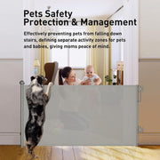 Extra-Wide Retractable Baby & Pet Gate – 55" Mesh Safety Barrier for Stairs, Doorways & More | Tall 33", Indoor/Outdoor Use (White)