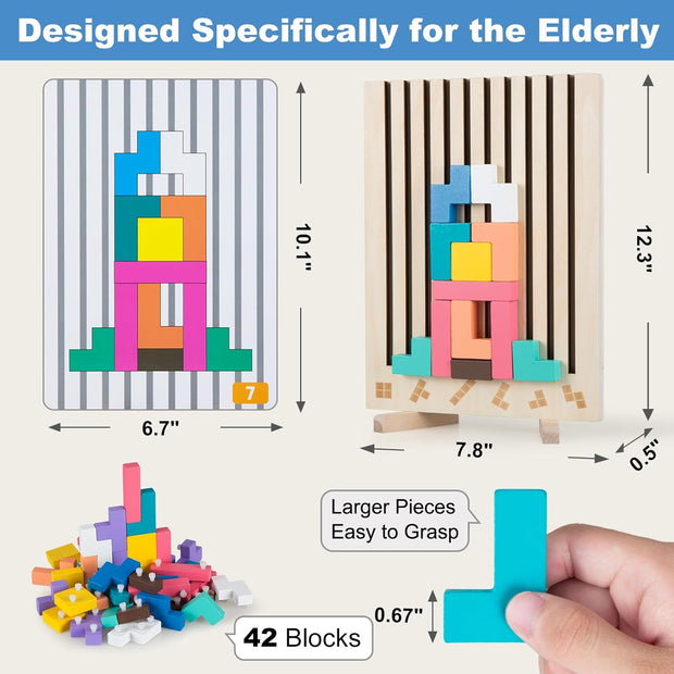 Engaging Wooden Brain Puzzle for Seniors – Boost Memory, Focus & Joy with Every Piece