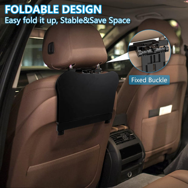 Transform Your Ride! Expandable Car Tray Table for Eating, Working & Relaxing – Fits Steering Wheel & Backseat | With Cup, Phone & Laptop Holders