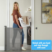 Extra-Wide Retractable Baby & Pet Gate – 55" Mesh Safety Barrier for Stairs, Doorways & More | Tall 33", Indoor/Outdoor Use (White)