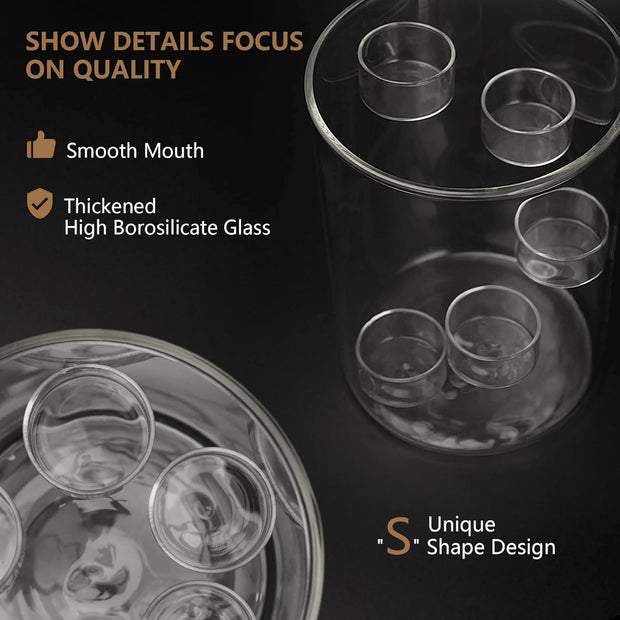 Elegant 5-Piece Glass Hurricane Candle Holder Set – Create Stunning Centerpieces with Floating or Pillar Candles