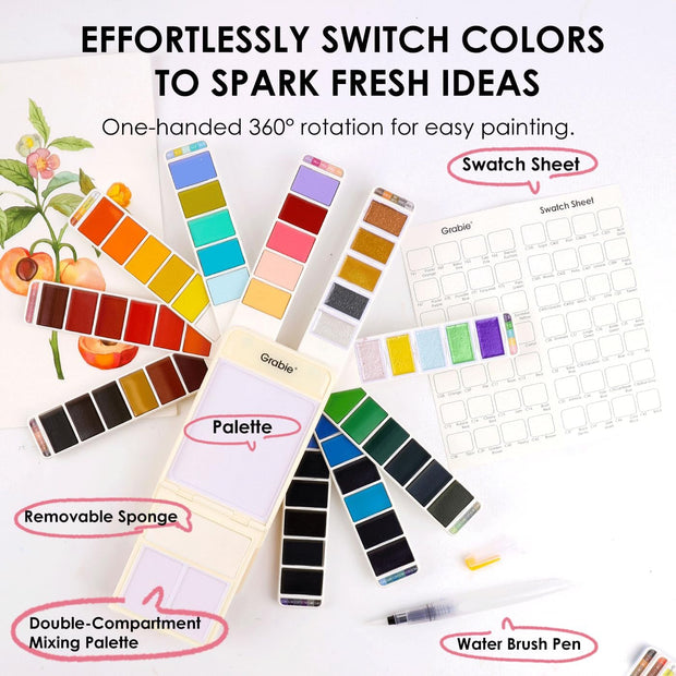 56-Color Foldable Watercolor Set – Paint Anywhere, Create Everywhere!