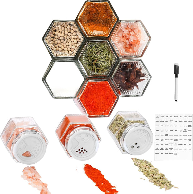🧲 Magnetic Spice Jars Set – The Smartest Way to Spice Up Your Kitchen! 🌶️✨