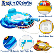 2-Pack Battle Blaster Pool Floats – Ride the Shark or Rule the Pirate Ship!