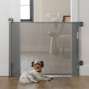 Extra-Wide Retractable Baby & Pet Gate – 55" Mesh Safety Barrier for Stairs, Doorways & More | Tall 33", Indoor/Outdoor Use (White)