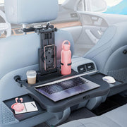 Transform Your Ride! Expandable Car Tray Table for Eating, Working & Relaxing – Fits Steering Wheel & Backseat | With Cup, Phone & Laptop Holders