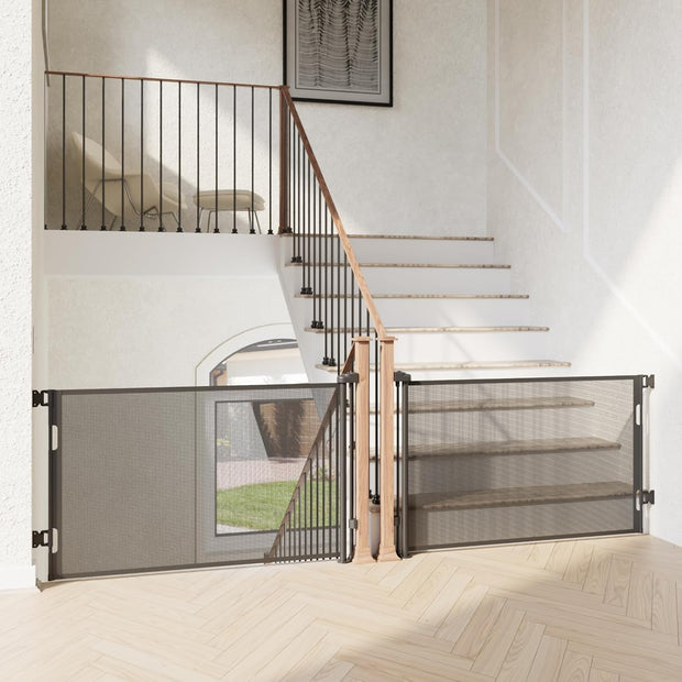 Extra-Wide Retractable Baby & Pet Gate – 55" Mesh Safety Barrier for Stairs, Doorways & More | Tall 33", Indoor/Outdoor Use (White)