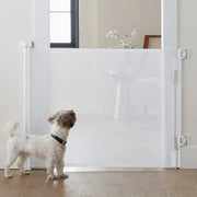 Extra-Wide Retractable Baby & Pet Gate – 55" Mesh Safety Barrier for Stairs, Doorways & More | Tall 33", Indoor/Outdoor Use (White)