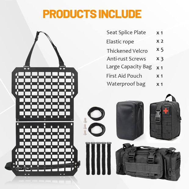🛠️ Car Seat Tactical Gear Panel – Tactical Storage with Gun Mounts