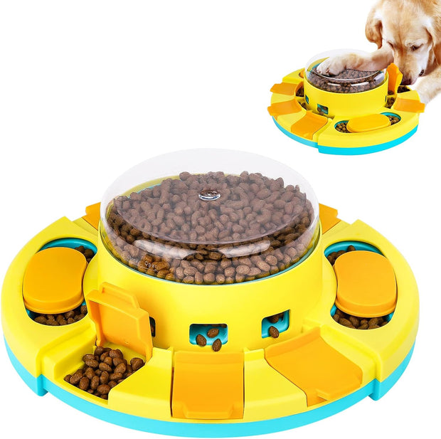 2 Levels Dog Puzzle Toys, Slow Feeder Dog Bowls for Small/Medium/Large Dogs, Treat Dispensing Interactive Dog Toys for Boredom and Stimulating Interactive Dog Toys IQ Training