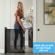 Extra-Wide Retractable Baby & Pet Gate – 55" Mesh Safety Barrier for Stairs, Doorways & More | Tall 33", Indoor/Outdoor Use (White)