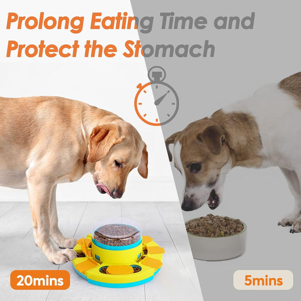 2 Levels Dog Puzzle Toys, Slow Feeder Dog Bowls for Small/Medium/Large Dogs, Treat Dispensing Interactive Dog Toys for Boredom and Stimulating Interactive Dog Toys IQ Training
