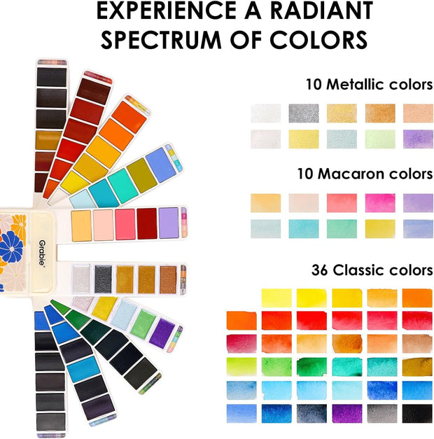 56-Color Foldable Watercolor Set – Paint Anywhere, Create Everywhere!