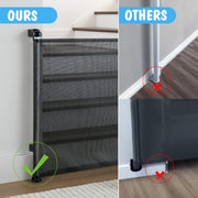 Extra-Wide Retractable Baby & Pet Gate – 55" Mesh Safety Barrier for Stairs, Doorways & More | Tall 33", Indoor/Outdoor Use (White)