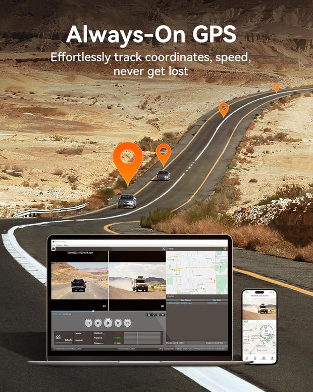 4-Inch 4K Mirror Dash Cam — Clear Night Vision, WiFi, Voice Control &amp; Built-In GPS 🚗📹