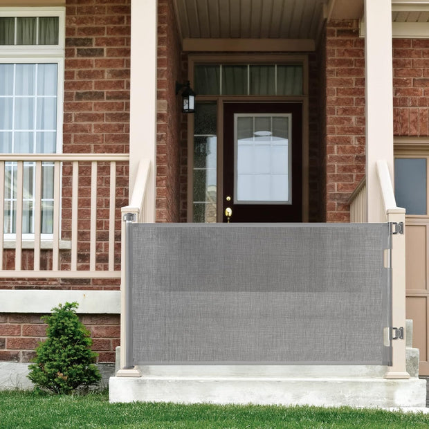 Extra-Wide Retractable Baby & Pet Gate – 55" Mesh Safety Barrier for Stairs, Doorways & More | Tall 33", Indoor/Outdoor Use (White)