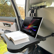 Transform Your Ride! Expandable Car Tray Table for Eating, Working & Relaxing – Fits Steering Wheel & Backseat | With Cup, Phone & Laptop Holders
