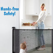Extra-Wide Retractable Baby & Pet Gate – 55" Mesh Safety Barrier for Stairs, Doorways & More | Tall 33", Indoor/Outdoor Use (White)