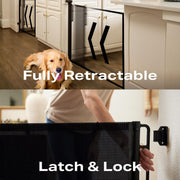 Extra-Wide Retractable Baby & Pet Gate – 55" Mesh Safety Barrier for Stairs, Doorways & More | Tall 33", Indoor/Outdoor Use (White)