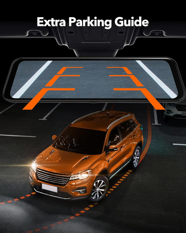 4-Inch 4K Mirror Dash Cam — Clear Night Vision, WiFi, Voice Control &amp; Built-In GPS 🚗📹