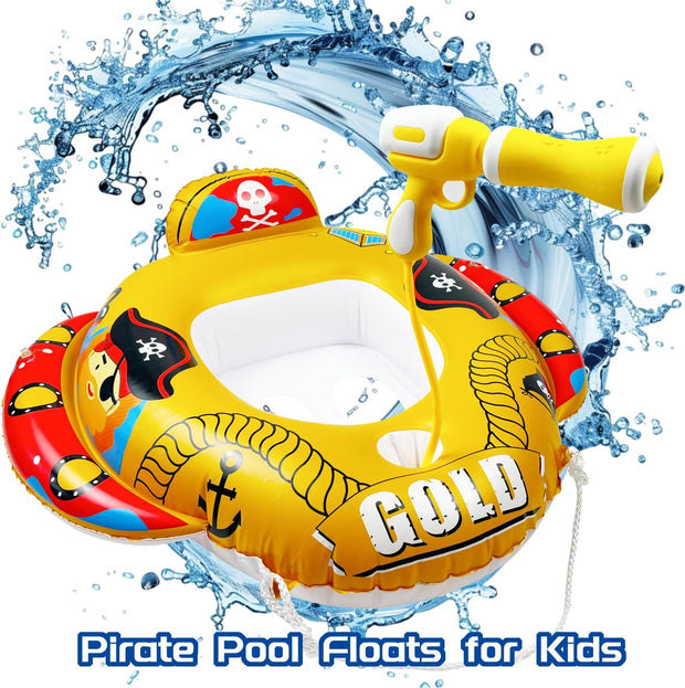2-Pack Battle Blaster Pool Floats – Ride the Shark or Rule the Pirate Ship!