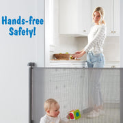 Extra-Wide Retractable Baby & Pet Gate – 55" Mesh Safety Barrier for Stairs, Doorways & More | Tall 33", Indoor/Outdoor Use (White)