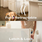 Extra-Wide Retractable Baby & Pet Gate – 55" Mesh Safety Barrier for Stairs, Doorways & More | Tall 33", Indoor/Outdoor Use (White)