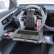 Transform Your Ride! Expandable Car Tray Table for Eating, Working & Relaxing – Fits Steering Wheel & Backseat | With Cup, Phone & Laptop Holders