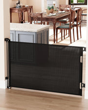 Extra-Wide Retractable Baby & Pet Gate – 55" Mesh Safety Barrier for Stairs, Doorways & More | Tall 33", Indoor/Outdoor Use (White)