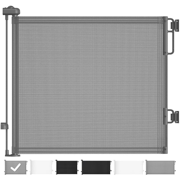 Extra-Wide Retractable Baby & Pet Gate – 55" Mesh Safety Barrier for Stairs, Doorways & More | Tall 33", Indoor/Outdoor Use (White)
