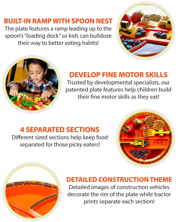 Toddler Construction Plate & Utensils Set — Fun, Safe, and Educational Mealtime Kit!