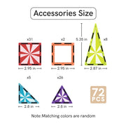 72PCS Magnetic Tiles Set