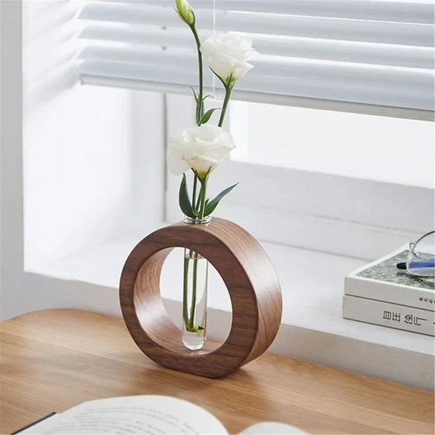 Wooden Hydroponic Vase