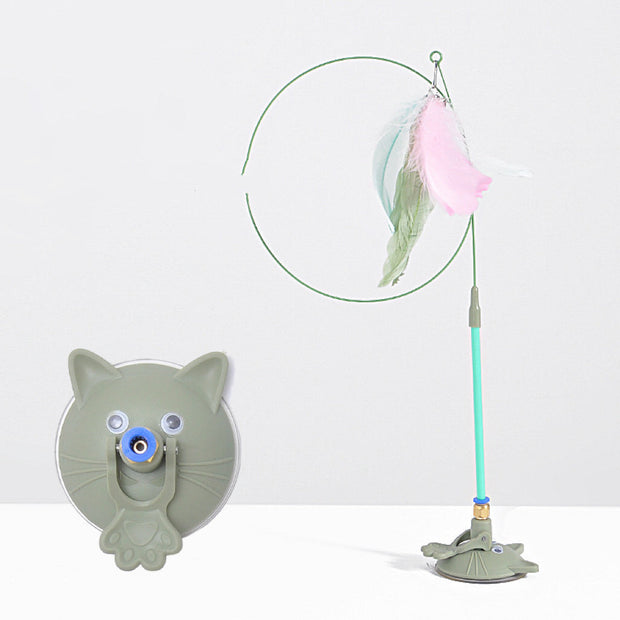 IInteractive Cat Toy 🐦 – Natural Bird Feathers, Manual & Auto Modes