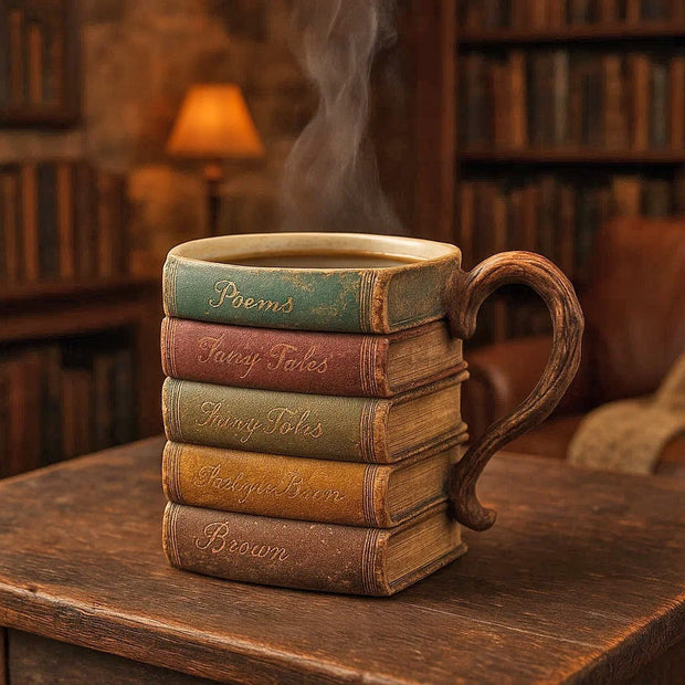 This Mug Looks Like a Book Stack — But Feels Like Pure Magic in Your Hands!