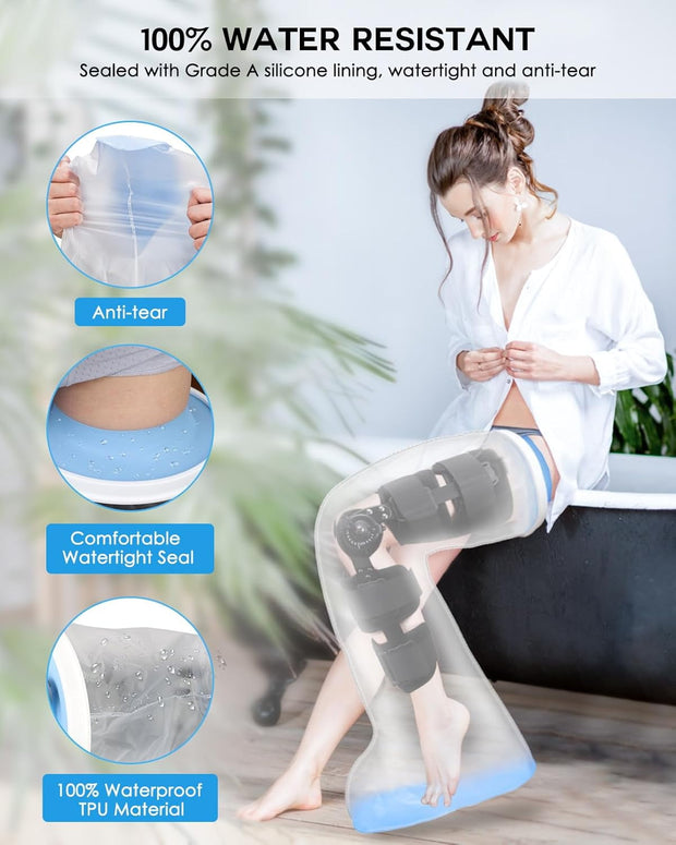 Shower Like You’re Not Injured! Ultimate Waterproof Cast Cover – No Leaks, No Slips, Just Freedom!