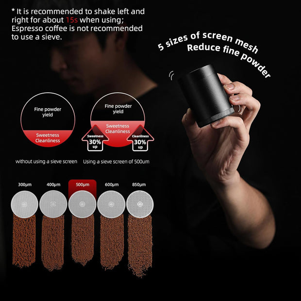 All-in-One Coffee Grinder  – Smooth Grind, Easy Dosing & Flavor-Boosting Sifter Set